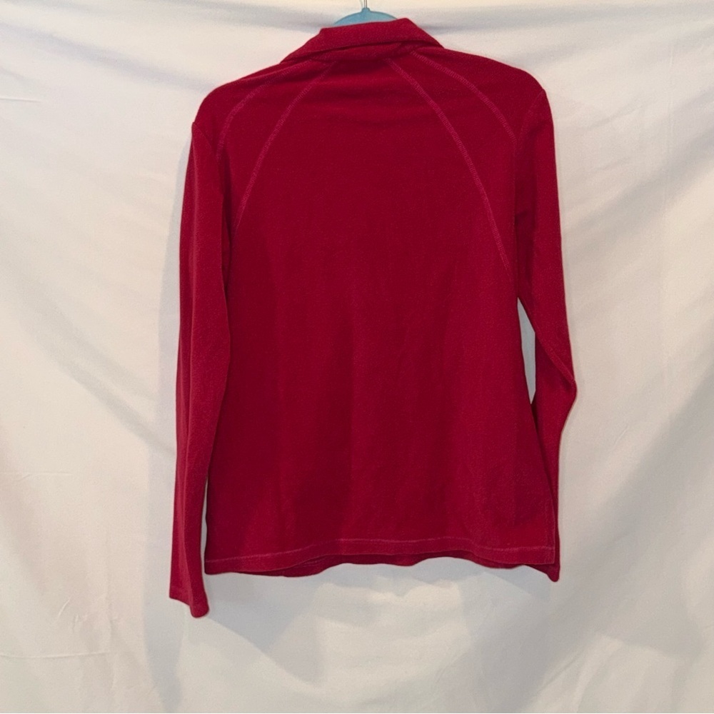 Columbia Women's Red/Pink Fleece Quarter-Zip Pullover Size Large - Picture 2 of 3